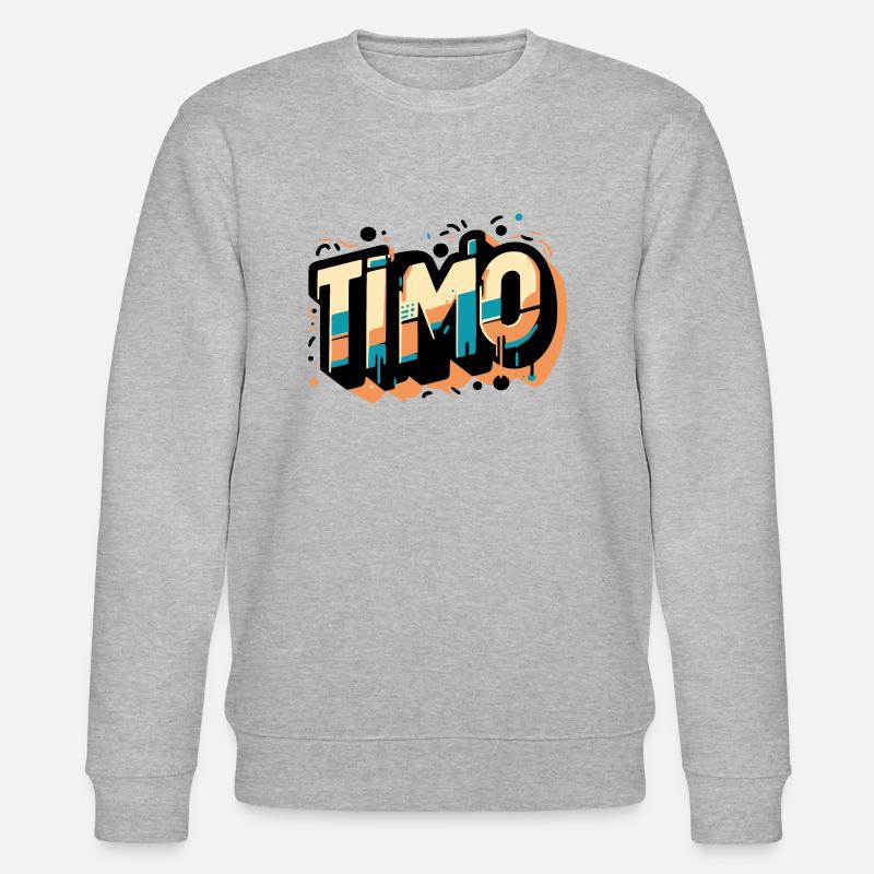 Timo Name Graffiti - Stanley/Stella Unisex Bio-Sweatshirt CHANGER  - Grau meliert