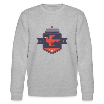Leibl Designs - Wappen Adler - Stanley/Stella Unisex Bio-Sweatshirt CHANGER  - Grau meliert - Vorne - Nik (191cm) & Marisol (170cm)