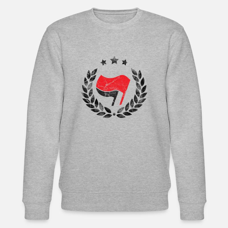 FLAGGE ANTIFASCHISTISCHE AKTION - Stanley/Stella Unisex Bio-Sweatshirt CHANGER  - Grau meliert