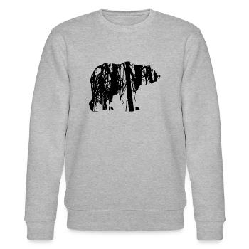Bear in the forest - Stanley/Stella CHANGER Unisex Organic Sweatshirt - heather grey - Front - Nik (191cm) & Marisol (170cm)