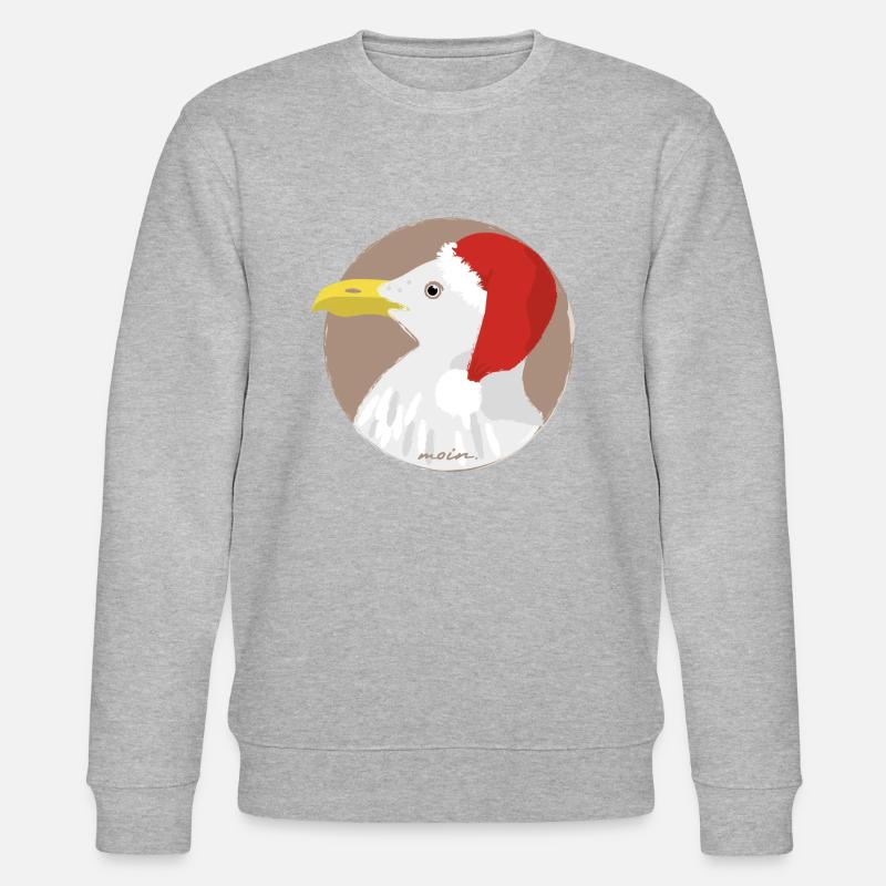 Möwe Weihnachtsmütze - Stanley/Stella Unisex Bio-Sweatshirt CHANGER  - Grau meliert