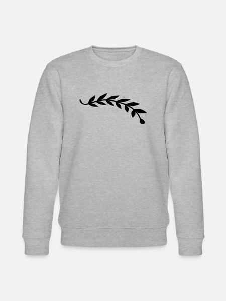 Bay leaf plant branch - Stanley/Stella CHANGER Unisex Organic Sweatshirt - heather grey