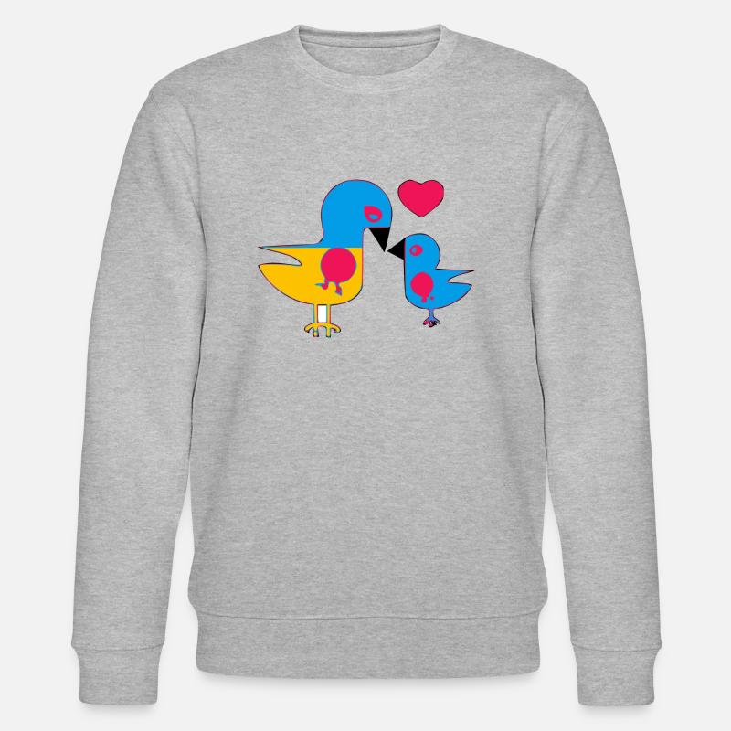 Mutter Vogel und ihr Baby - Stanley/Stella Unisex Bio-Sweatshirt CHANGER - Grau meliert