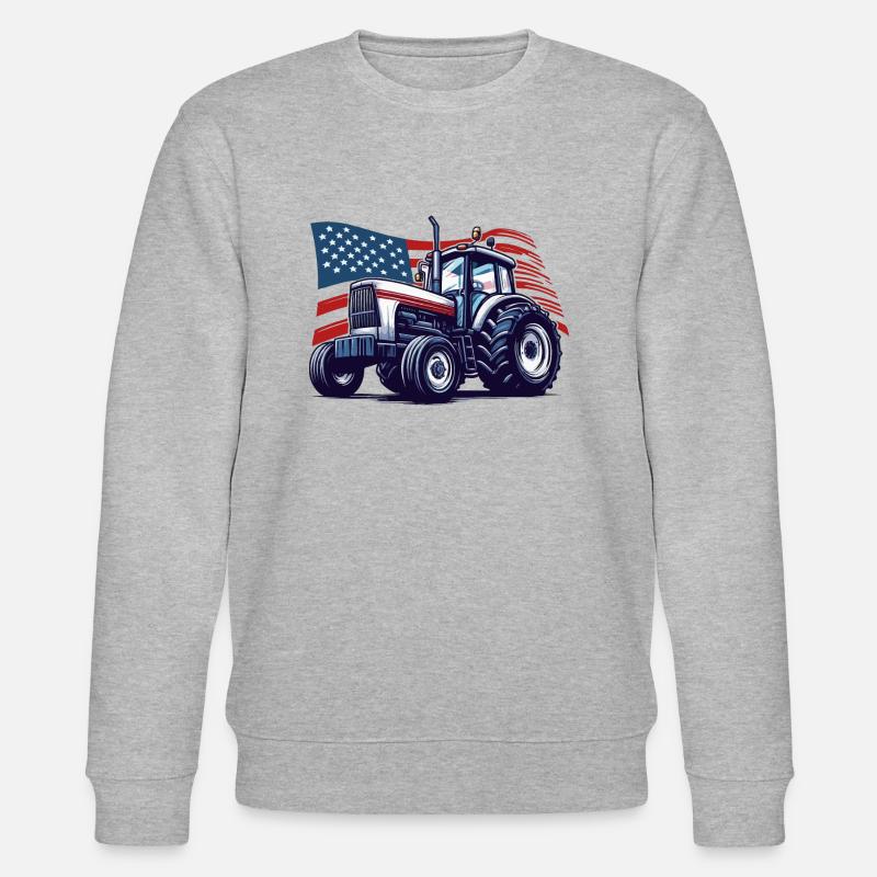 Traktor USA Geschenkidee - Stanley/Stella Unisex Bio-Sweatshirt CHANGER  - Grau meliert