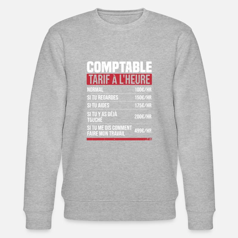 Buchhalter Stundensatz Humor Geschenkidee - Stanley/Stella Unisex Bio-Sweatshirt CHANGER  - Grau meliert