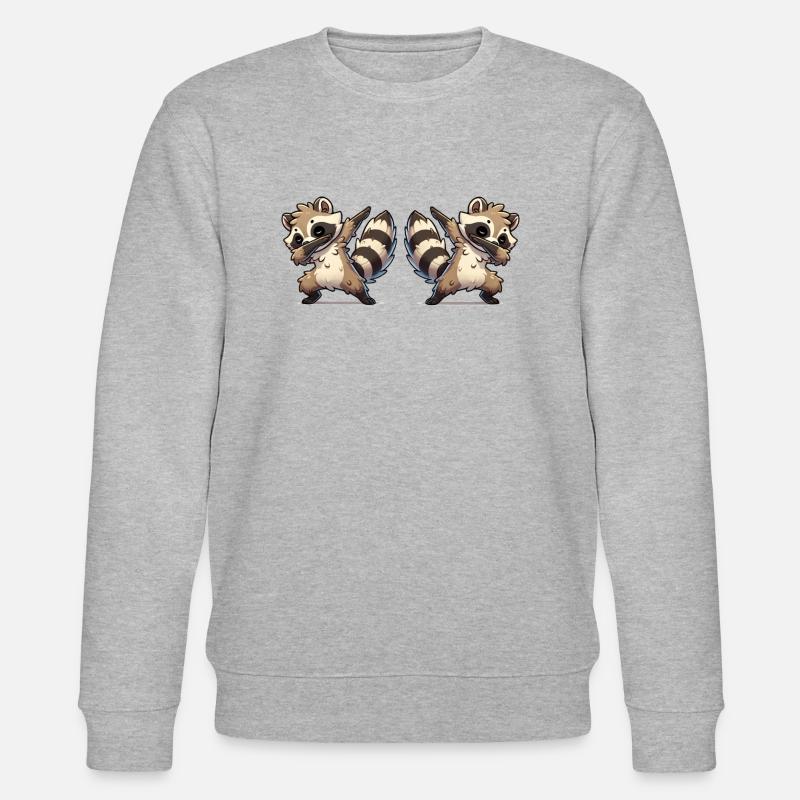 waschbär dabbing - Stanley/Stella Unisex Bio-Sweatshirt CHANGER  - Grau meliert