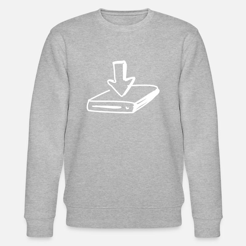 Hard disk with arrow - Stanley/Stella CHANGER Unisex Organic Sweatshirt - heather grey