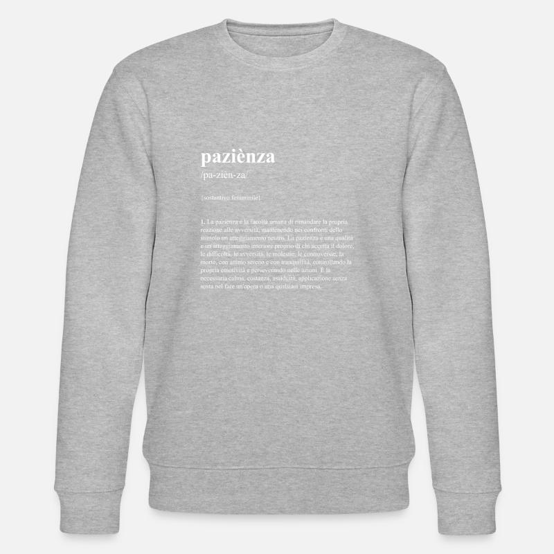 "Geduld" Design - Stanley/Stella Unisex Bio-Sweatshirt CHANGER  - Grau meliert
