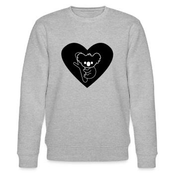 Amour de koala - Sweat bio CHANGER Stanley/Stella Unisexe - gris chiné - Devant - Nik (191cm) & Marisol (170cm)