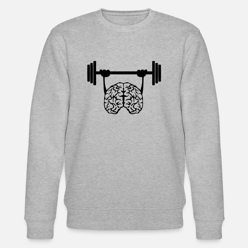 Gehirn Brain Bar Krafttraining - Stanley/Stella Unisex Bio-Sweatshirt CHANGER  - Grau meliert