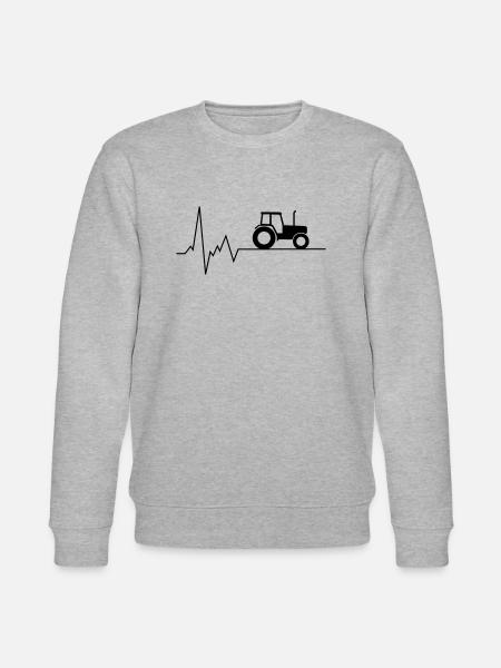 herzschlag traktor - Stanley/Stella Unisex Bio-Sweatshirt CHANGER - Grau meliert