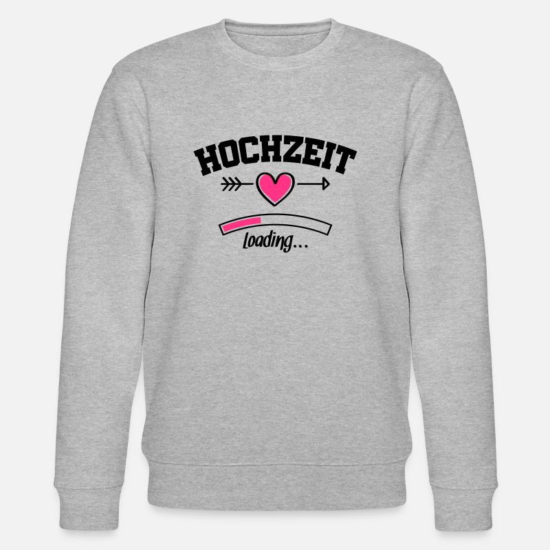 hochzeit loading herz - Stanley/Stella Unisex Bio-Sweatshirt CHANGER  - Grau meliert