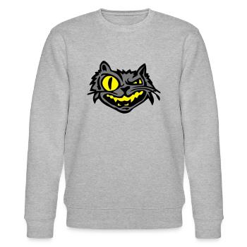 tête de chat en colère - Sweat bio CHANGER Stanley/Stella Unisexe - gris chiné - Devant - Nik (191cm) & Marisol (170cm)