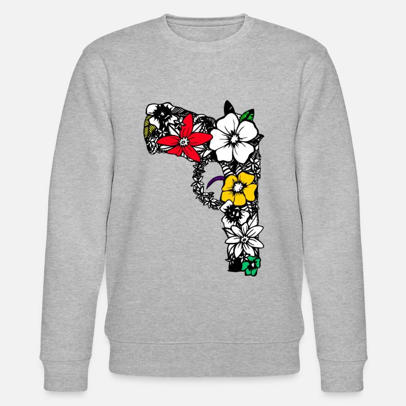 FLORAL GUN - Stanley/Stella Unisex Bio-Sweatshirt CHANGER  - Grau meliert
