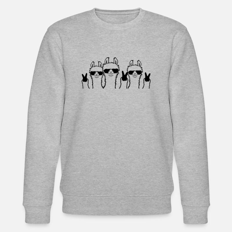 Peace Lamas Crew Freunde - Stanley/Stella Unisex Bio-Sweatshirt CHANGER  - Grau meliert