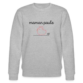 Maman poule - Sweat bio CHANGER Stanley/Stella Unisexe - gris chiné - Devant - Nik (191cm) & Marisol (170cm)