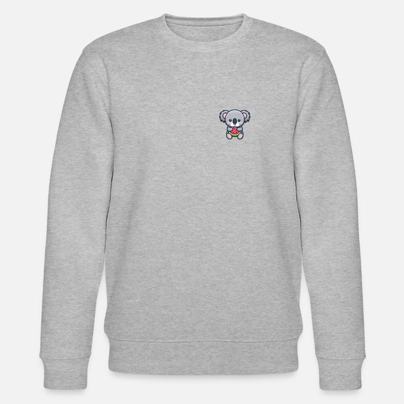Koala Eats Watermelon Pocket - Stanley/Stella CHANGER Unisex Organic Sweatshirt - heather grey