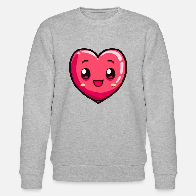 Herz Liebe Comic - Stanley/Stella Unisex Bio-Sweatshirt CHANGER  - Grau meliert