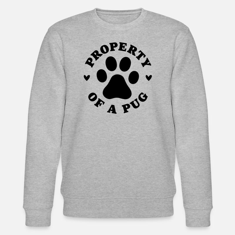 Eigentum eines Mops - Stanley/Stella Unisex Bio-Sweatshirt CHANGER  - Grau meliert