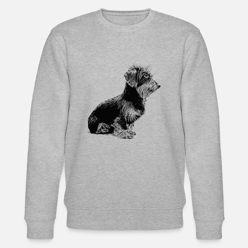 Rauhaardackel - Hund - Dackel mit Bart - Stanley/Stella Unisex Bio-Sweatshirt CHANGER  - Grau meliert