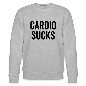 Cardio Sucks - Stanley/Stella CHANGER Unisex Organic Sweatshirt - heather grey - Front - Nik (191cm) & Marisol (170cm)
