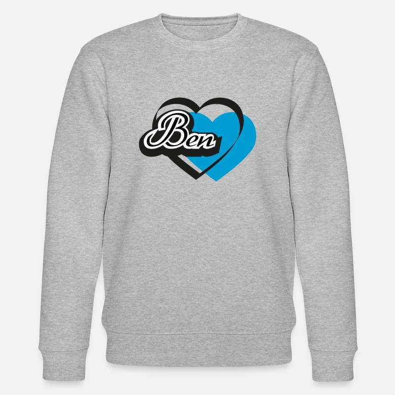 Name Ben Herz - Stanley/Stella Unisex Bio-Sweatshirt CHANGER  - Grau meliert