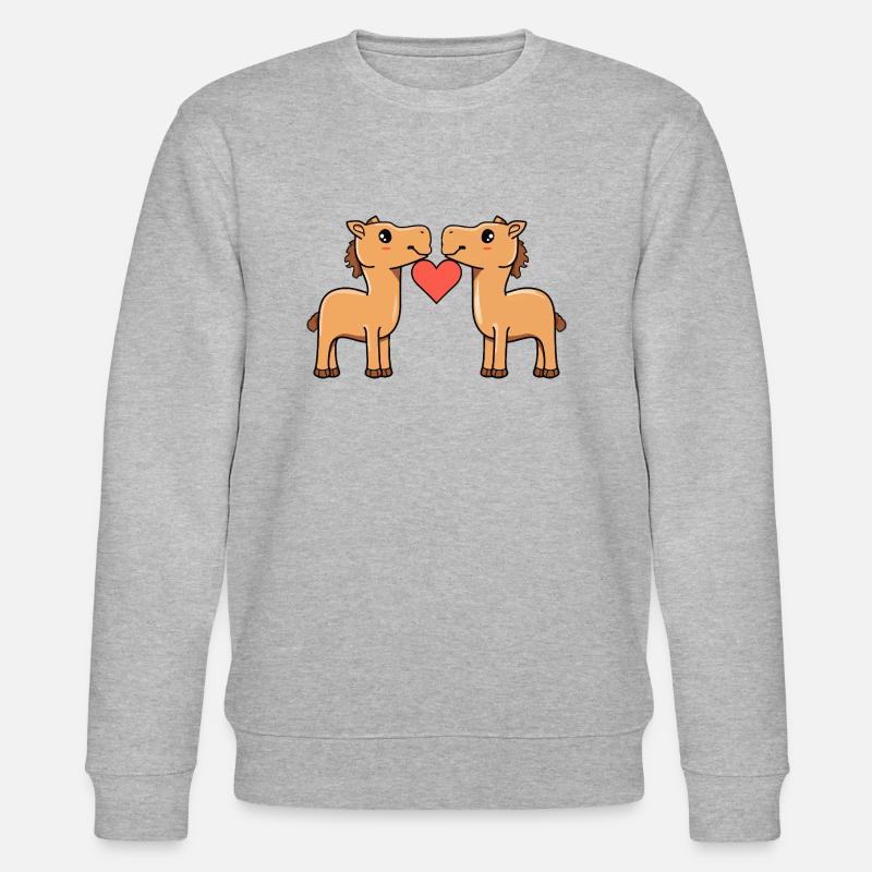 Kamel Paar Herz - Stanley/Stella Unisex Bio-Sweatshirt CHANGER  - Grau meliert