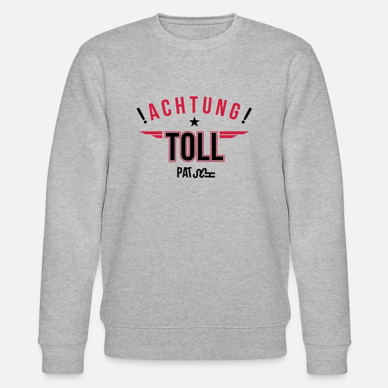 Achtung, Tollpatsch - Stanley/Stella Unisex Bio-Sweatshirt CHANGER  - Grau meliert