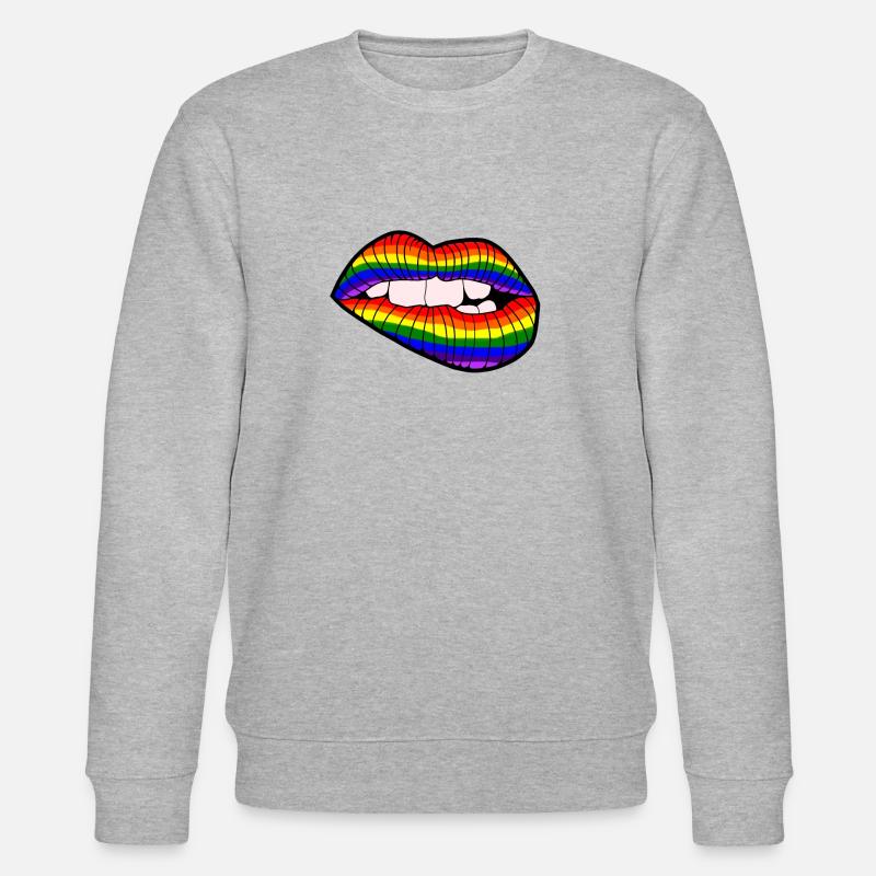LipBite Rainbow - Stanley/Stella Unisex Bio-Sweatshirt CHANGER  - Grau meliert