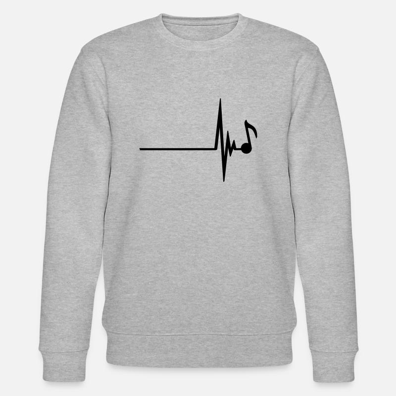Heartbeat Music Note - Stanley/Stella Unisex Bio-Sweatshirt CHANGER  - Grau meliert
