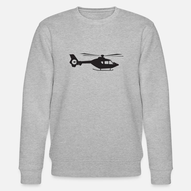 Hubschrauber Seitenansicht - Stanley/Stella Unisex Bio-Sweatshirt CHANGER  - Grau meliert