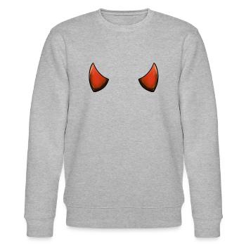 Teufelshorn Teufel Hörner Teufelsweib Teufelskerl - Stanley/Stella Unisex Bio-Sweatshirt CHANGER  - Grau meliert - Vorne - Nik (191cm) & Marisol (170cm)