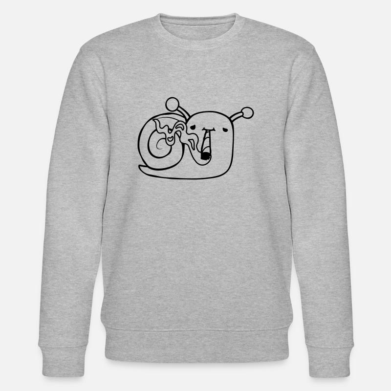 Rauchende Kiffer Schnecke - Stanley/Stella Unisex Bio-Sweatshirt CHANGER  - Grau meliert