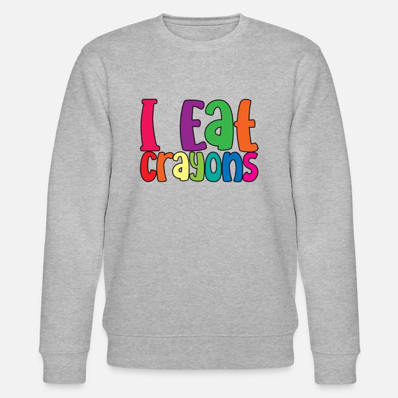 I Eat Crayons 3 - Stanley/Stella Unisex Bio-Sweatshirt CHANGER  - Grau meliert