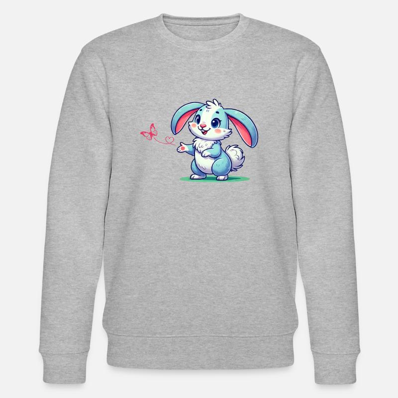 lapin papillon - Sweat bio CHANGER Stanley/Stella Unisexe - gris chiné