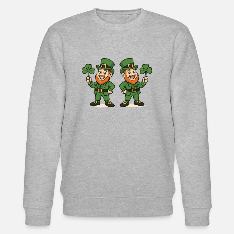 leprechaun kleeblatt 2 - Stanley/Stella Unisex Bio-Sweatshirt CHANGER  - Grau meliert