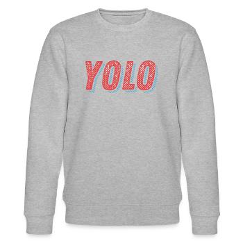 Yolo - Stanley/Stella Unisex Bio-Sweatshirt CHANGER  - Grau meliert - Vorne - Nik (191cm) & Marisol (170cm)