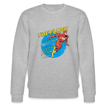 DC Comics Justice League The Flash - Stanley/Stella Unisex Bio-Sweatshirt CHANGER  - Grau meliert - Vorne - Nik (191cm) & Marisol (170cm)