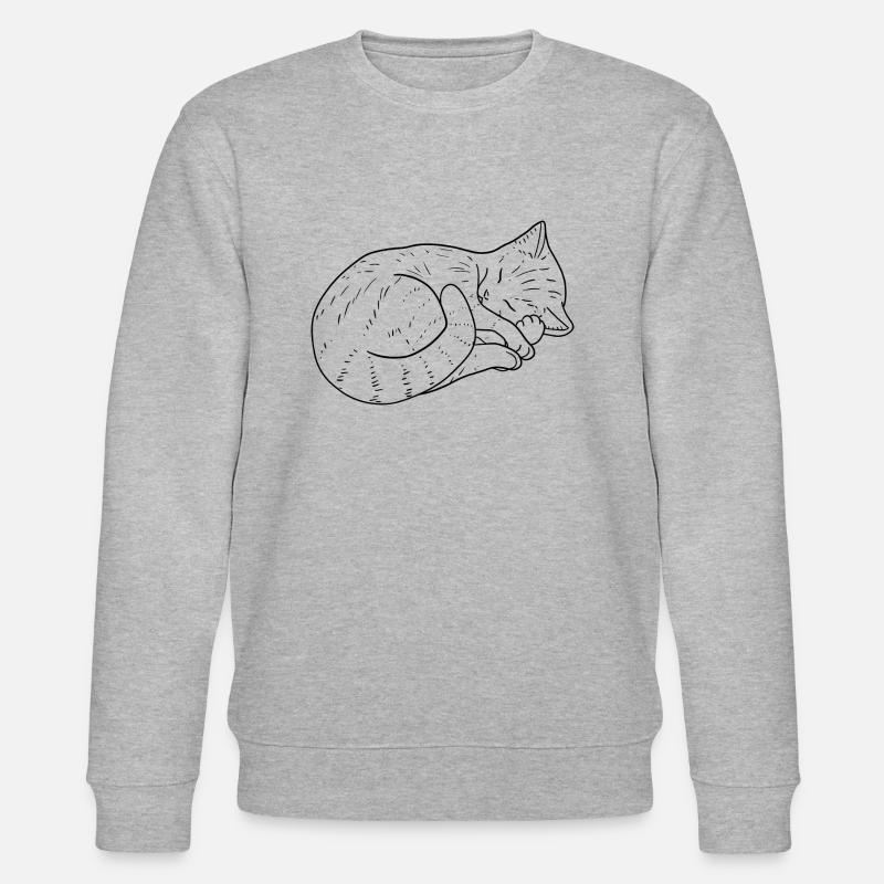 Katze Zeichnung - Stanley/Stella Unisex Bio-Sweatshirt CHANGER  - Grau meliert
