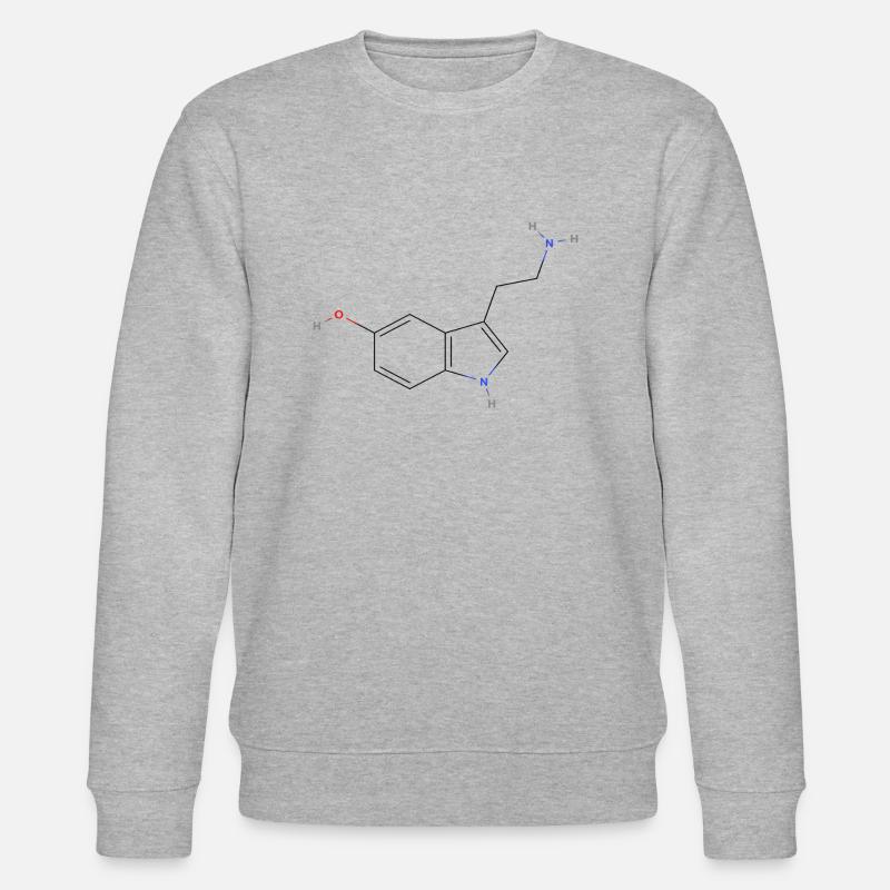 Serotonin-Molekül - Farbige Strukturformel - Stanley/Stella Unisex Bio-Sweatshirt CHANGER  - Grau meliert