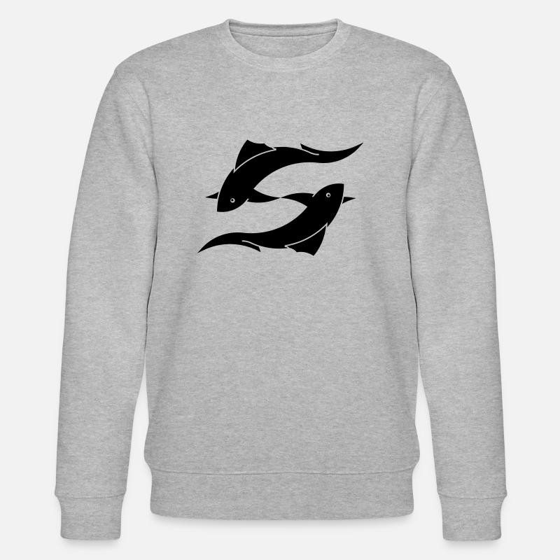 Sternzeichen Fische - Stanley/Stella Unisex Bio-Sweatshirt CHANGER  - Grau meliert
