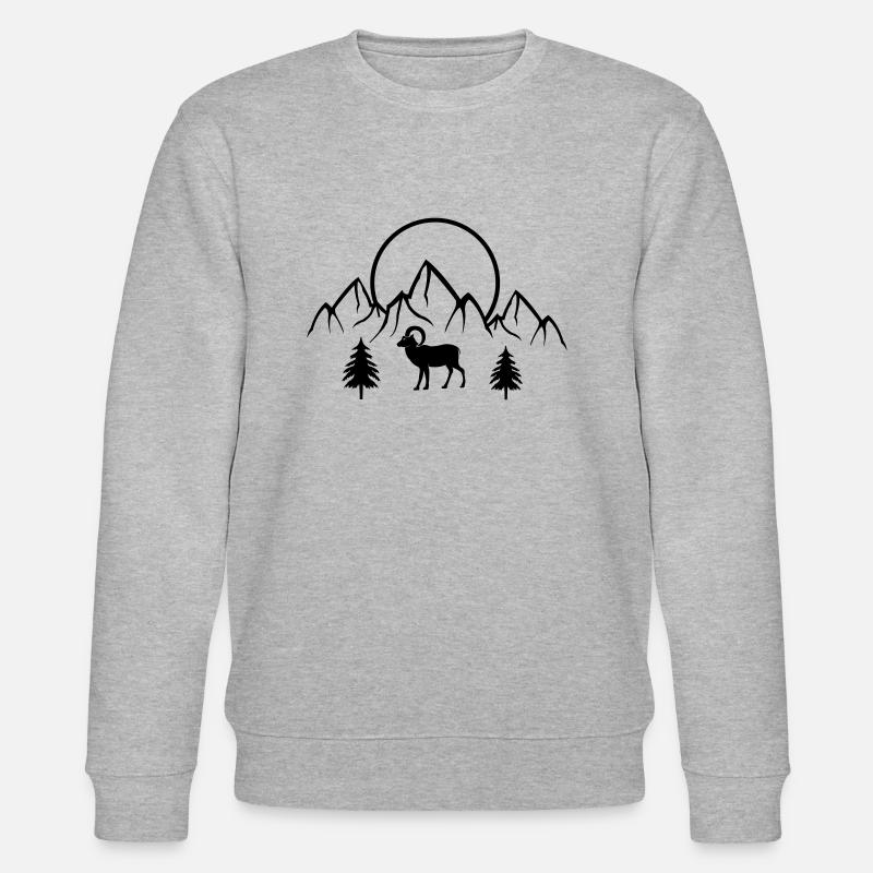 Ram Mountains Nature - Stanley/Stella CHANGER Unisex Organic Sweatshirt - heather grey