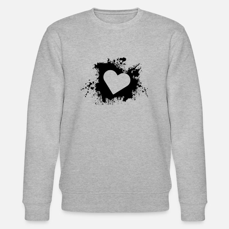 Herz - Stanley/Stella Unisex Bio-Sweatshirt CHANGER  - Grau meliert