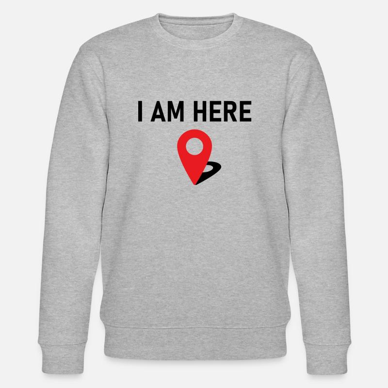 I am here 📍 - Stanley/Stella Unisex Bio-Sweatshirt CHANGER  - Grau meliert