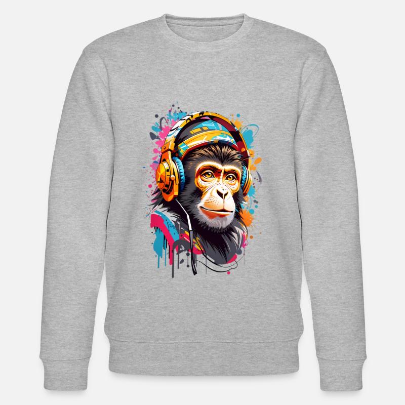 Coole Affe - Stanley/Stella Unisex Bio-Sweatshirt CHANGER  - Grau meliert