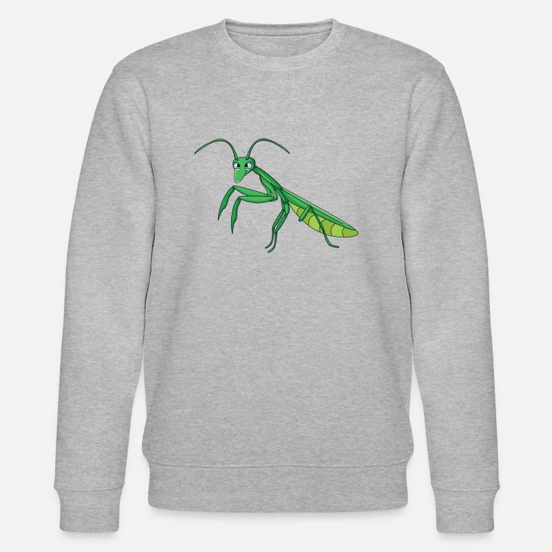 Fangschrecke Gottesanbeterin - Stanley/Stella Unisex Bio-Sweatshirt CHANGER  - Grau meliert