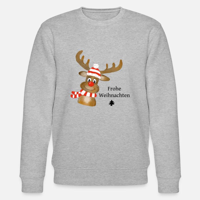 Weihnachts-Rentier - Stanley/Stella Unisex Bio-Sweatshirt CHANGER  - Grau meliert