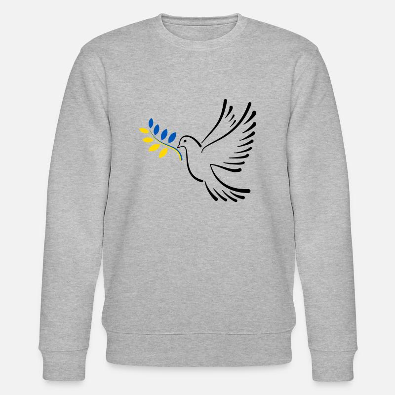 Friedenstaube Ukraine - Stanley/Stella Unisex Bio-Sweatshirt CHANGER  - Grau meliert