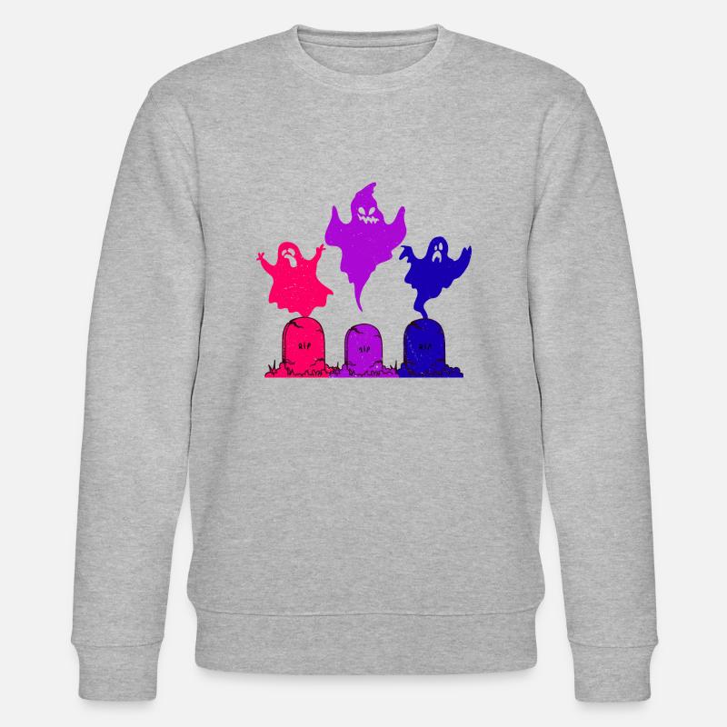 Scary Halloween Graveyard - Stanley/Stella Unisex Bio-Sweatshirt CHANGER  - Grau meliert