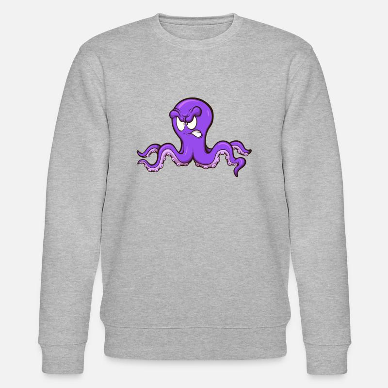 Wütender Oktopus - Stanley/Stella Unisex Bio-Sweatshirt CHANGER  - Grau meliert